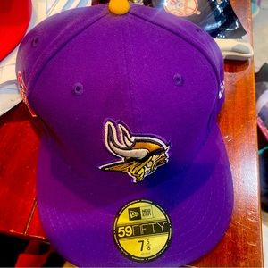 New era Minnesota Vikings on field sideline hat cap 7 5/8 fitted